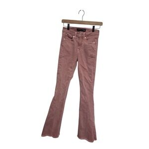 Veronica Beard Jeans‎ Womens 24 Pink High Rise Flare Leg Denim